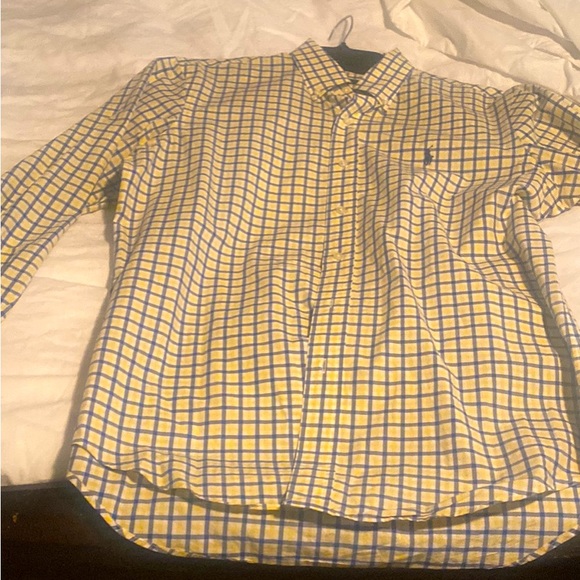 Men’s Ralph Lauren Plaid Button Down. Blue and Yellow.  Medium. Great Condition - Picture 1 of 2
